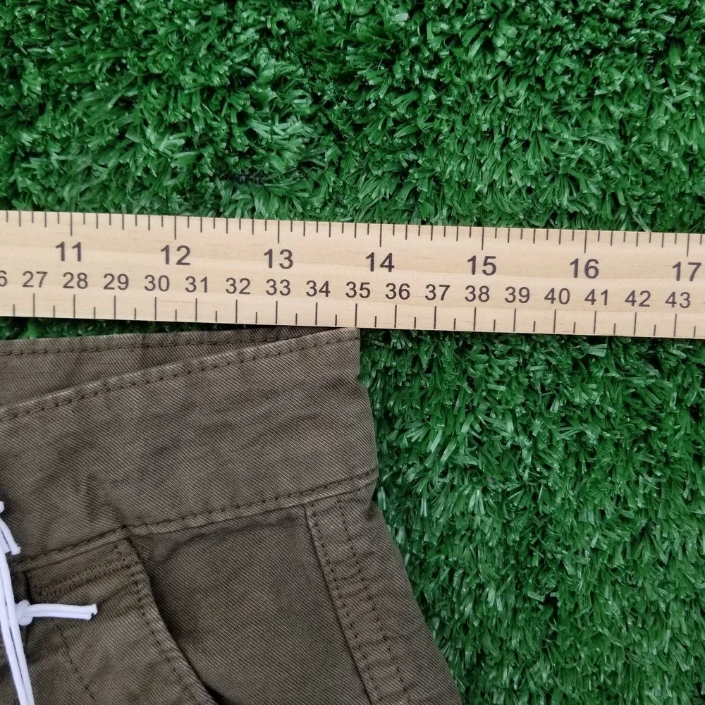 Everlane Wide Leg Pants Womens 4 Brown / Green Linen Blend Seamed High Rise Crop